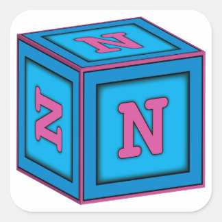 Baby Block Stickers - Letter "N"
