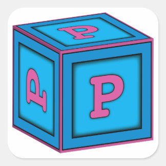 Baby Block Stickers - Letter "P"