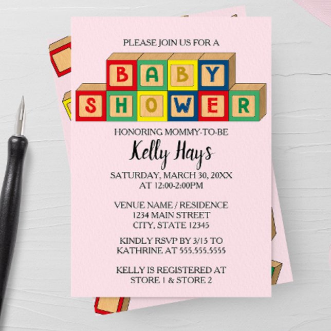 Baby Blocks Baby Shower Invitation (Creator Uploaded)