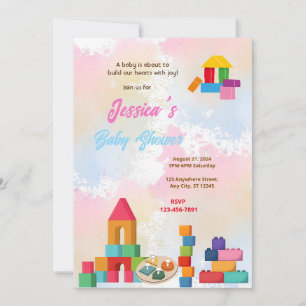 Baby Blocks Baby Shower Invitation