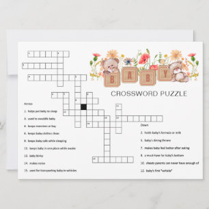 Baby Blocks, Bears, and Wildflowers Crossword Game