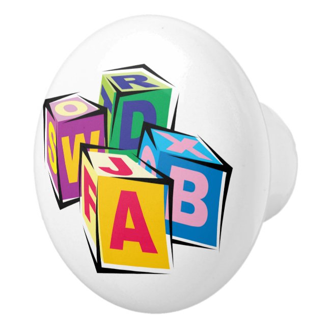 Baby Blocks Ceramic Drawer Knobs (Right)