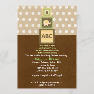 Baby Blocks Shower Invitation