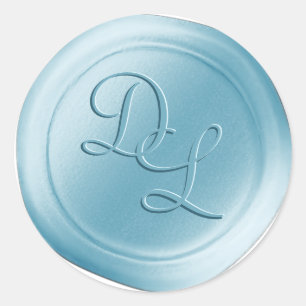 Baby Blue 2 Letter Monogram Wax Seal Stickers