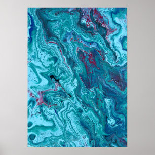 Baby Blue 3 Dynamic Abstract Poster Art Print