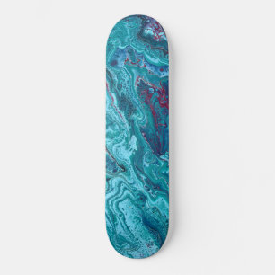 Baby Blue 3 Dynamic Abstract Skateboard Deck
