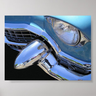 Baby Blue 55 Cadillac Poster