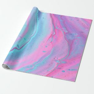 Baby blue and pink pastel paint mix wrapping paper