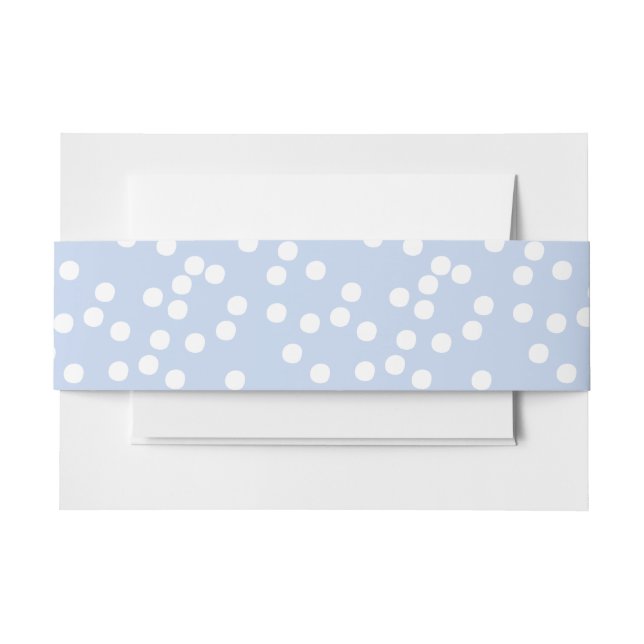 Baby Blue and White Confetti / Polkadots  Invitation Belly Band (Front Example)