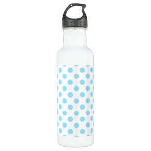 Baby blue and white polka dots 710 ml water bottle