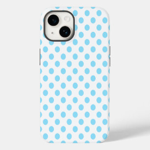 Baby blue and white polka dots Case-Mate iPhone ca 14 Case
