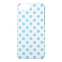 Baby blue and white polka dots