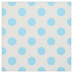 Baby blue and white polka dots fabric