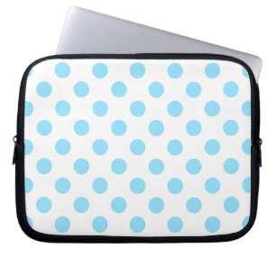 Baby blue and white polka dots laptop sleeve