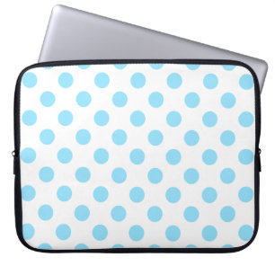 Baby blue and white polka dots laptop sleeve