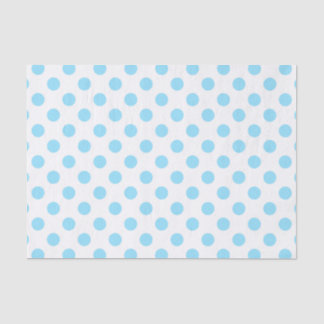 Baby blue and white polka dots tissue paper