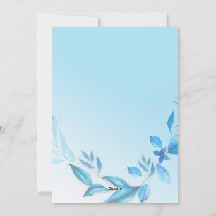  baby blue and white simple wedding invitation