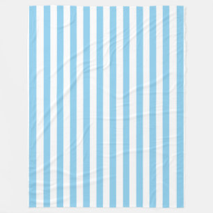 Baby Blue And White Stripes Fleece Blanket