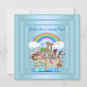 BABY BLUE ARK 1ST BIRTHDAY INVITATION revised