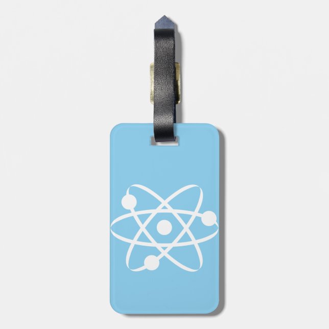Baby Blue Atom Luggage Tag (Back Vertical)