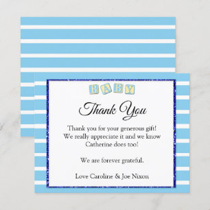 Baby Blue baby Shower Thank You Card