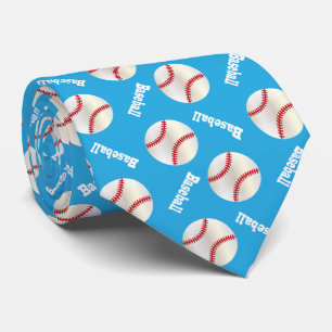 Baby Blue Baseball Fun Tie