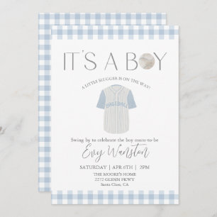 Baby blue baseball Oh, boy baby shower invitation