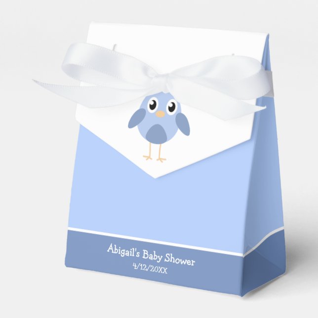 Baby Blue Bird Baby Shower Favour Box (Front Side)