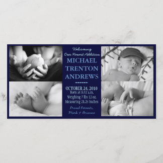 Baby Blue Birth Announcement Collage (boy)