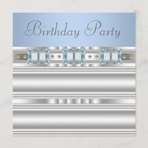 Baby Blue Birthday Party Invitation