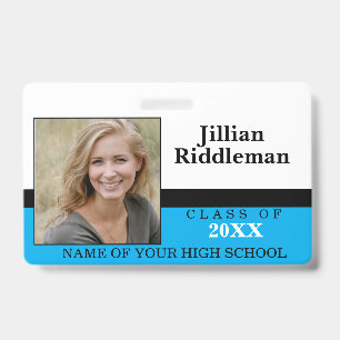 Baby Blue, Black and White - Photo Reuion  ID Badge