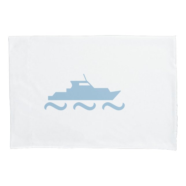 Baby Blue Boat Pillowcase (Front-Left)
