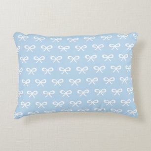 Baby blue bow pattern decorative cushion