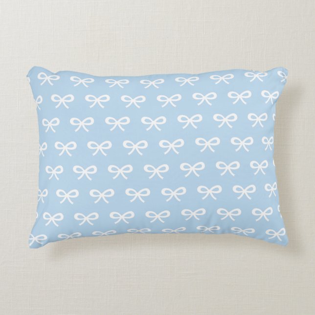 Baby blue bow pattern  decorative cushion (Front)