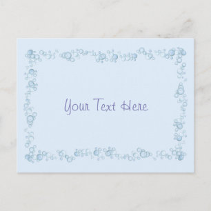 Baby Blue Bubble Border Design Customised Postcard