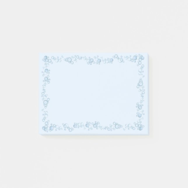Baby Blue Bubble Border Design Post-it Notes (Front)