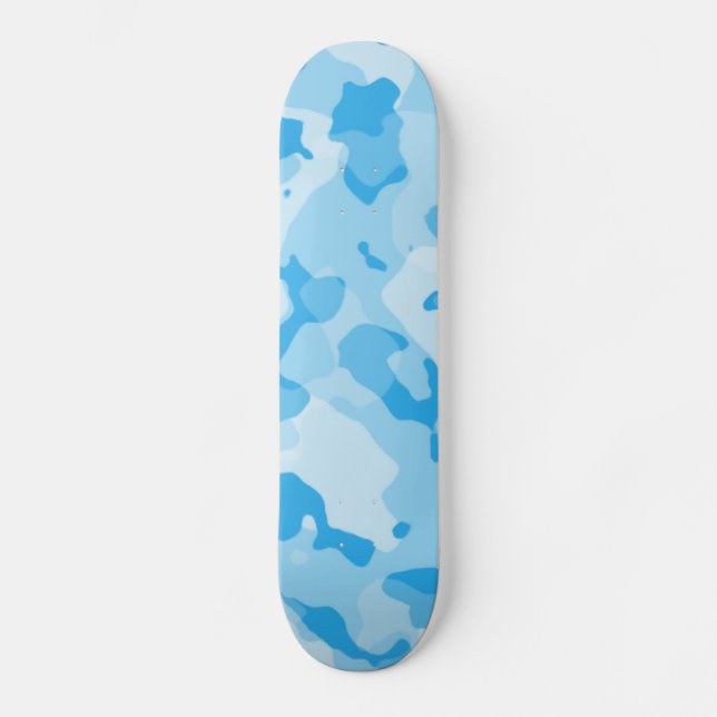 Baby Blue Camo; Camouflage Skateboard (Front)
