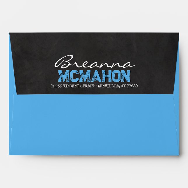 Baby Blue Chalkboard Graduation Envelopes (Creator Uploaded)