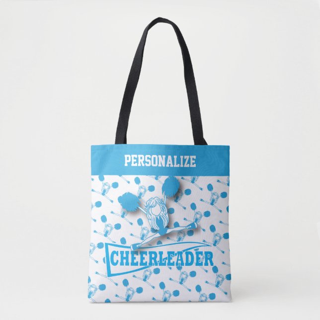 Baby Blue Cheerleader Girl Tote Bag (Front)