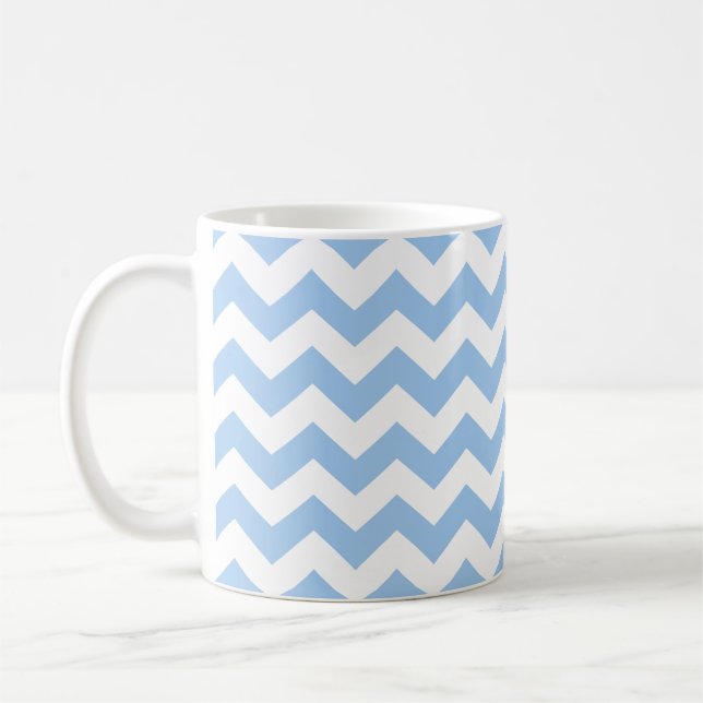 Baby blue Chevron Coffee Mug (Left)