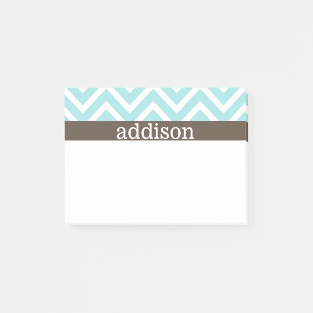 Baby Blue Chevron Stripes Post-it Notes (Front)