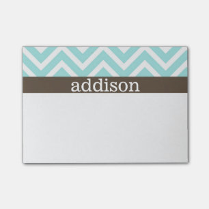 Baby Blue Chevron Stripes Post-it Notes