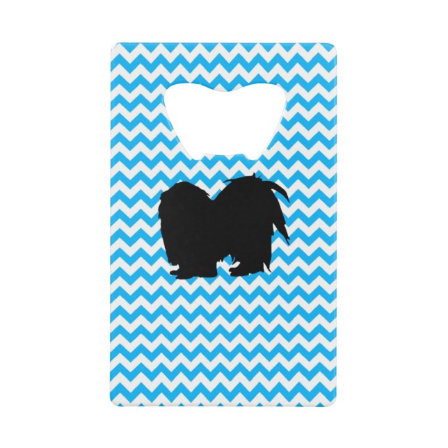 Baby Blue Chevron With Shih Tzu Silhouette (Front)