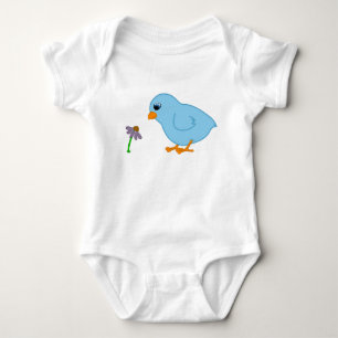 Baby Blue Chick with Purple Coneflower Bodysuit
