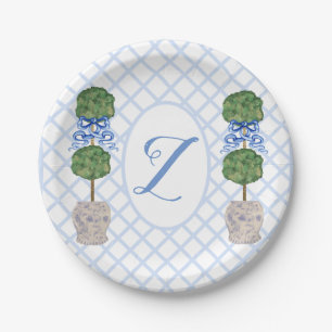 Baby Blue Chinoiserie Ginger Jar Jars Topiary  Paper Plate