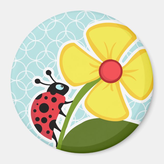 Baby Blue Circles; Ladybug Magnet (Front)