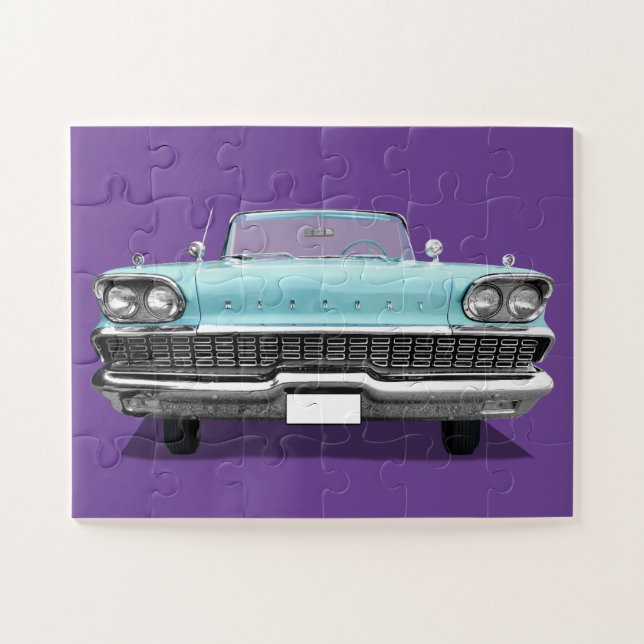 BABY BLUE CLASSIC CAR JIGSAW PUZZLE (Horizontal)