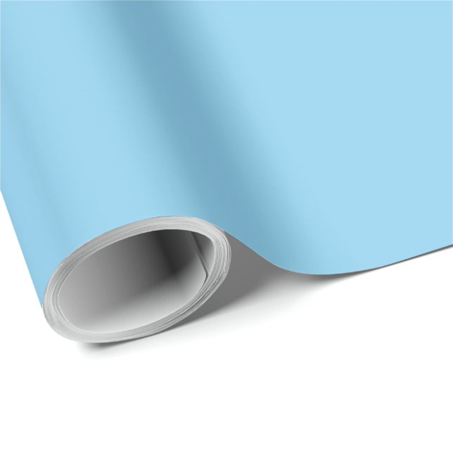 Baby Blue Classy Monochromatic Wrapping Paper (Roll Corner)