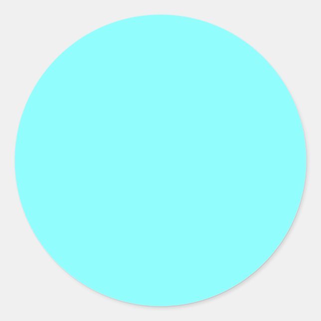 Baby Blue Colour Customised Designer Classic Round Sticker (Front)