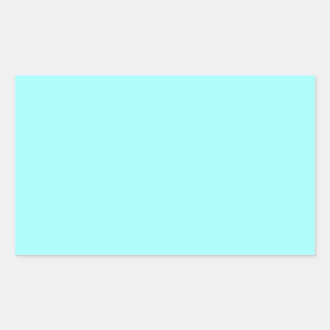 Baby Blue Colour Customised Designer Rectangular Sticker (Front)